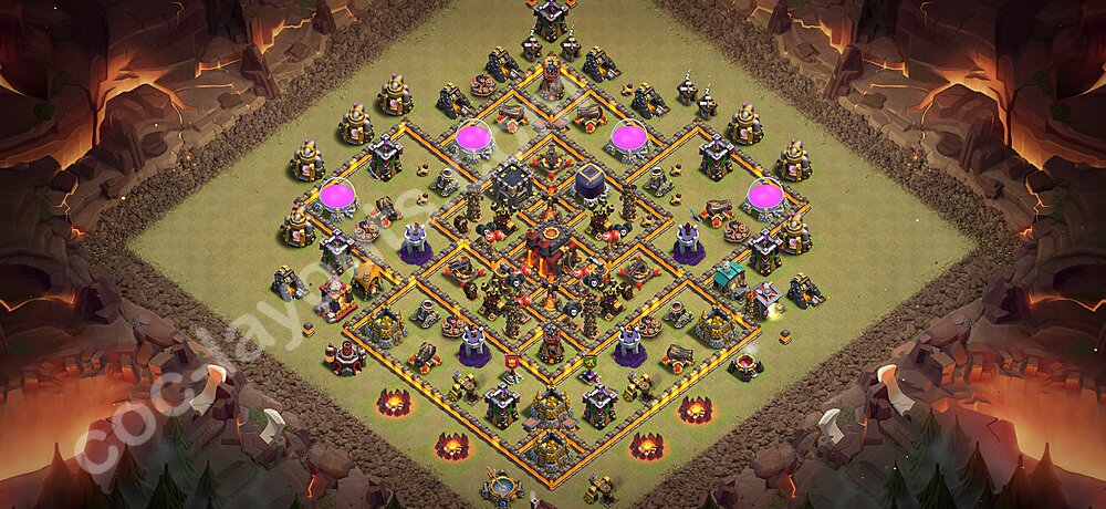 Die Anti 2 Sterne Clan War Base RH10 + Link, Hybrid 2026 - COC Rathaus Level 10 Kriegsbase (CK / CW) - #130
