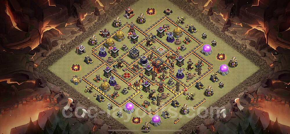 TH10 Max Levels CWL War Base Plan with Link, Copy Town Hall 10 Design 2023, #134
