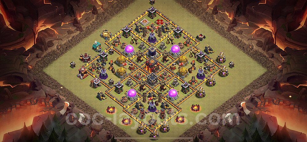 TH10 Max Levels CWL War Base Plan with Link, Hybrid, Copy Town Hall 10 Design 2024, #155