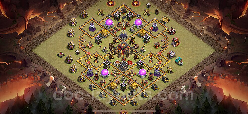 TH10 Anti 2 Stars CWL War Base Plan with Link, Anti Everything, Copy Town Hall 10 Design 2024, #162