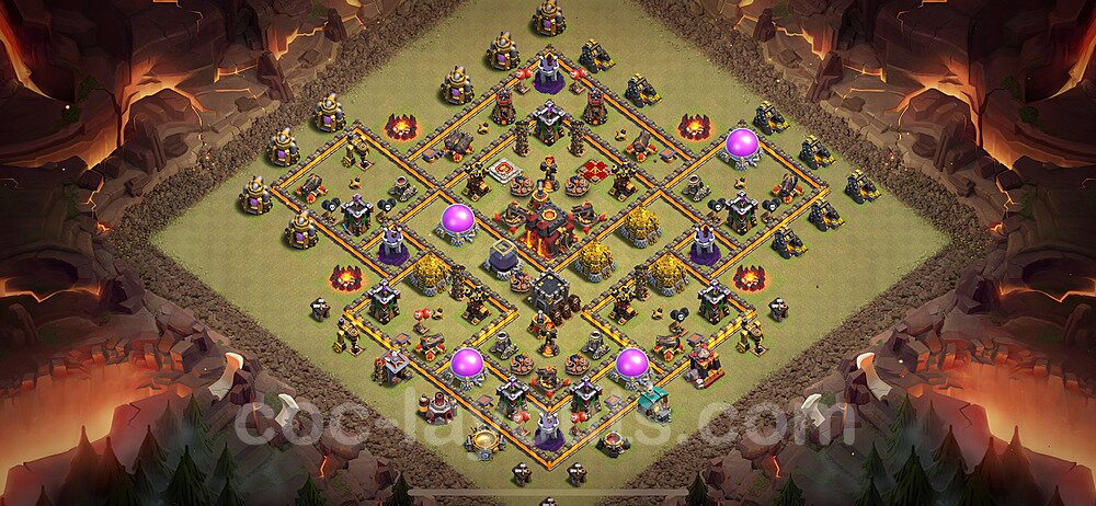 Die Anti 2 Sterne Clan War Base RH10 + Link, Anti Alles 2024 - COC Rathaus Level 10 Kriegsbase (CK / CW) - #164