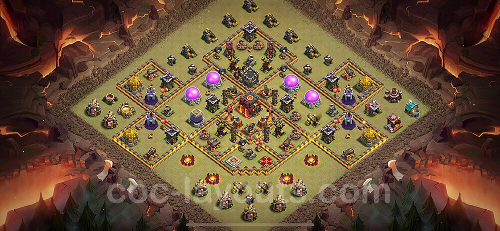 Die Anti 2 Sterne Clan War Base RH10 + Link, Hybrid 2024 - COC Rathaus Level 10 Kriegsbase (CK / CW) - #165