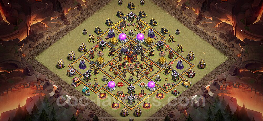 TH10 War Base Plan with Link, Anti Everything, Hybrid, Copy Town Hall 10 CWL Design 2024, #171