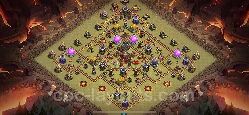 TH10 Max Levels CWL War Base Plan with Link, Hybrid, Copy Town Hall 10 Design 2024, #172