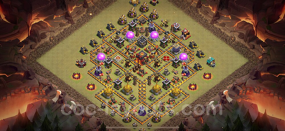 Die Anti 2 Sterne Clan War Base RH10 + Link, Anti Alles 2024 - COC Rathaus Level 10 Kriegsbase (CK / CW) - #173