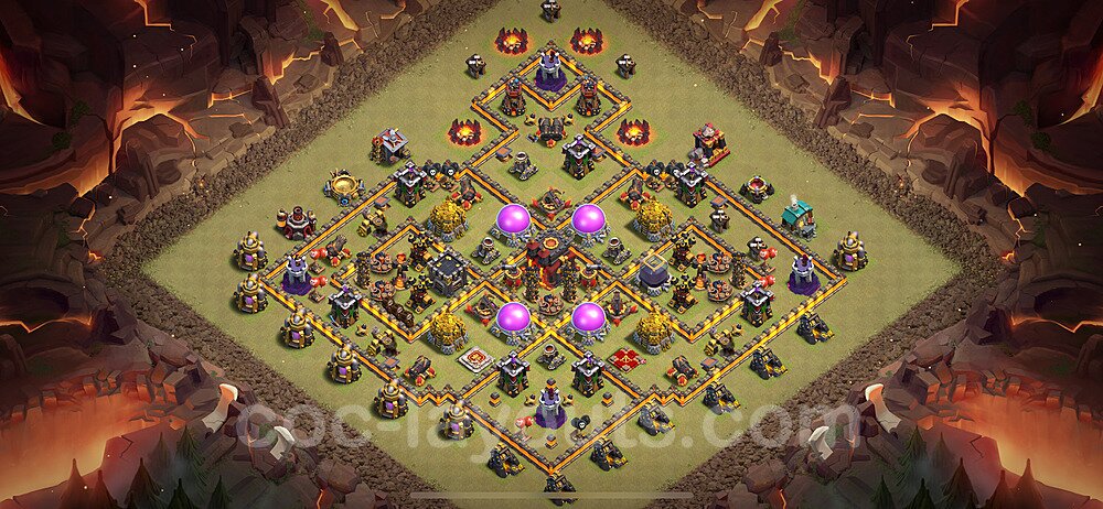 Die Maximal Clan War Base RH10 + Link, Hybrid 2024 - COC Rathaus Level 10 Kriegsbase (CK / CW) - #174