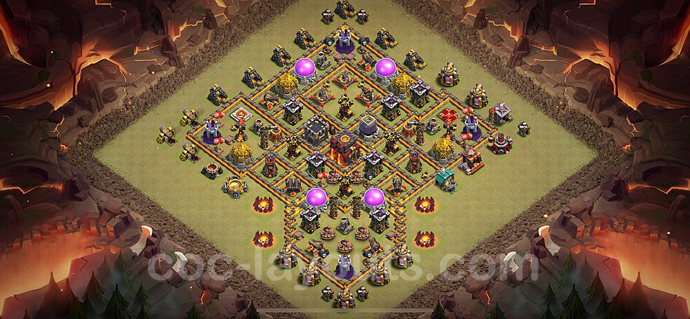 Municipio livello 10 Base di Guerra + Link, Anti Air / Dragon, Ibrido - Miglior Disposizione Villaggio COC 2024 TH10 - #178