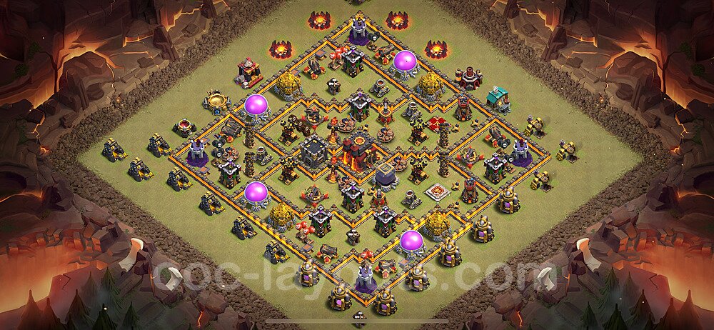 TH10 Anti 2 Stars CWL War Base Plan with Link, Anti Everything, Copy Town Hall 10 Design 2024, #182