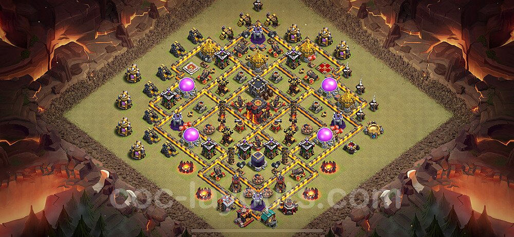 TH10 Anti 2 Stars CWL War Base Plan with Link, Anti Everything, Copy Town Hall 10 Design 2024, #183