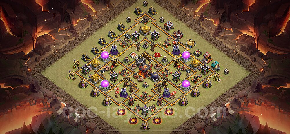 TH10 War Base Plan with Link, Anti Everything, Hybrid, Copy Town Hall 10 CWL Design 2024, #184