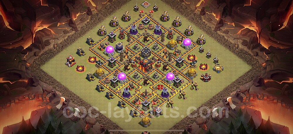 Die Maximal Clan War Base RH10 + Link, Hybrid 2024 - COC Rathaus Level 10 Kriegsbase (CK / CW) - #188