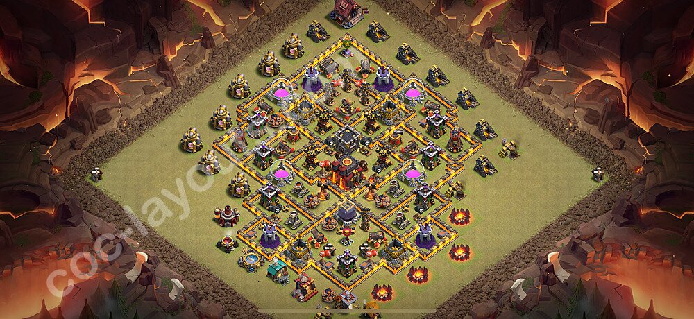 TH10 Max Levels CWL War Base Plan with Link, Hybrid, Copy Town Hall 10 Design 2026, #189