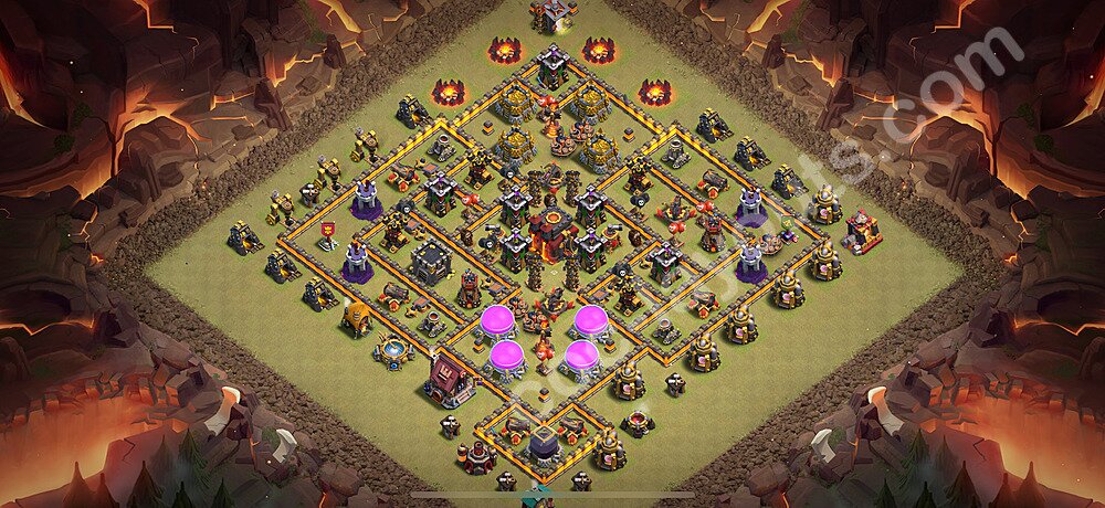 Die Anti 2 Sterne Clan War Base RH10 + Link, Anti Air / Dragon 2026 - COC Rathaus Level 10 Kriegsbase (CK / CW) - #199