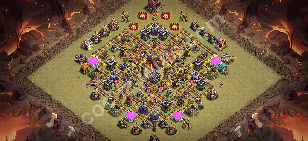 Top Anti 3 Etoiles Base de Guerre HDV 10 + Lien (Link) 2026 gdc - Hôtel de Ville 10 Base Copier - #201