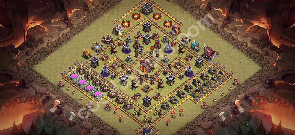 Ustawienie baza wojskowa TH10 z linkiem, Anty Wszystko, Hybrydowy - Ratusz poziom 10 - COC 2026 - #202