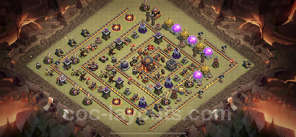 TH10 Max Levels CWL War Base Plan with Link, Anti Everything, Copy Town Hall 10 Design 2023, #23