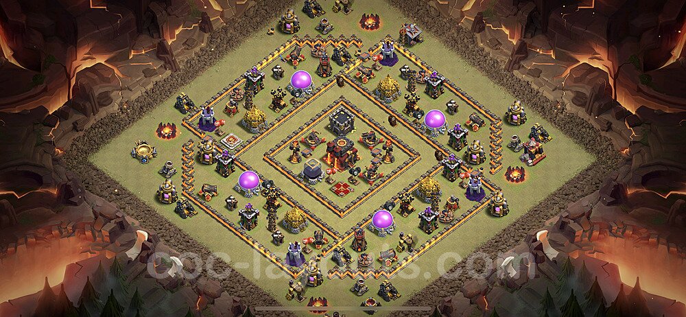 TH10 War Base Plan with Link, Legend League, Anti Everything, Copy Town Hall 10 CWL Design 2021, #47