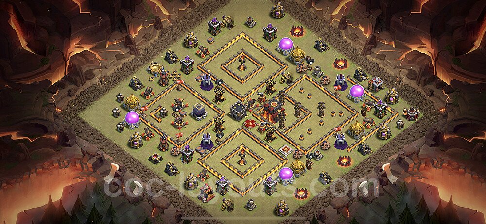 TH10 Max Levels CWL War Base Plan with Link, Anti Everything, Copy Town Hall 10 Design 2021, #67