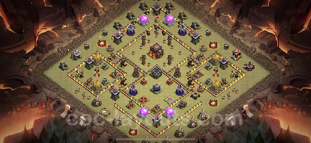 TH10 Max Levels CWL War Base Plan with Link, Hybrid, Copy Town Hall 10 Design 2021, #69