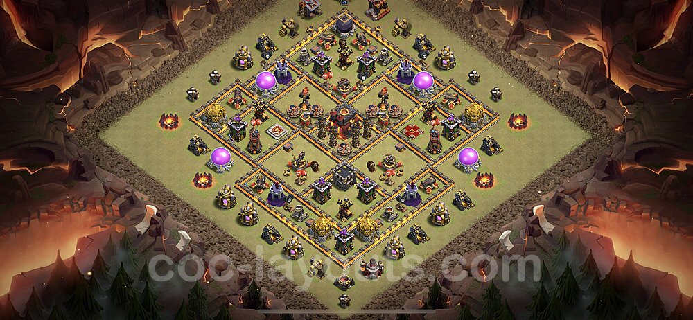 TH10 Max Levels CWL War Base Plan with Link, Hybrid, Copy Town Hall 10 Design 2022, #82