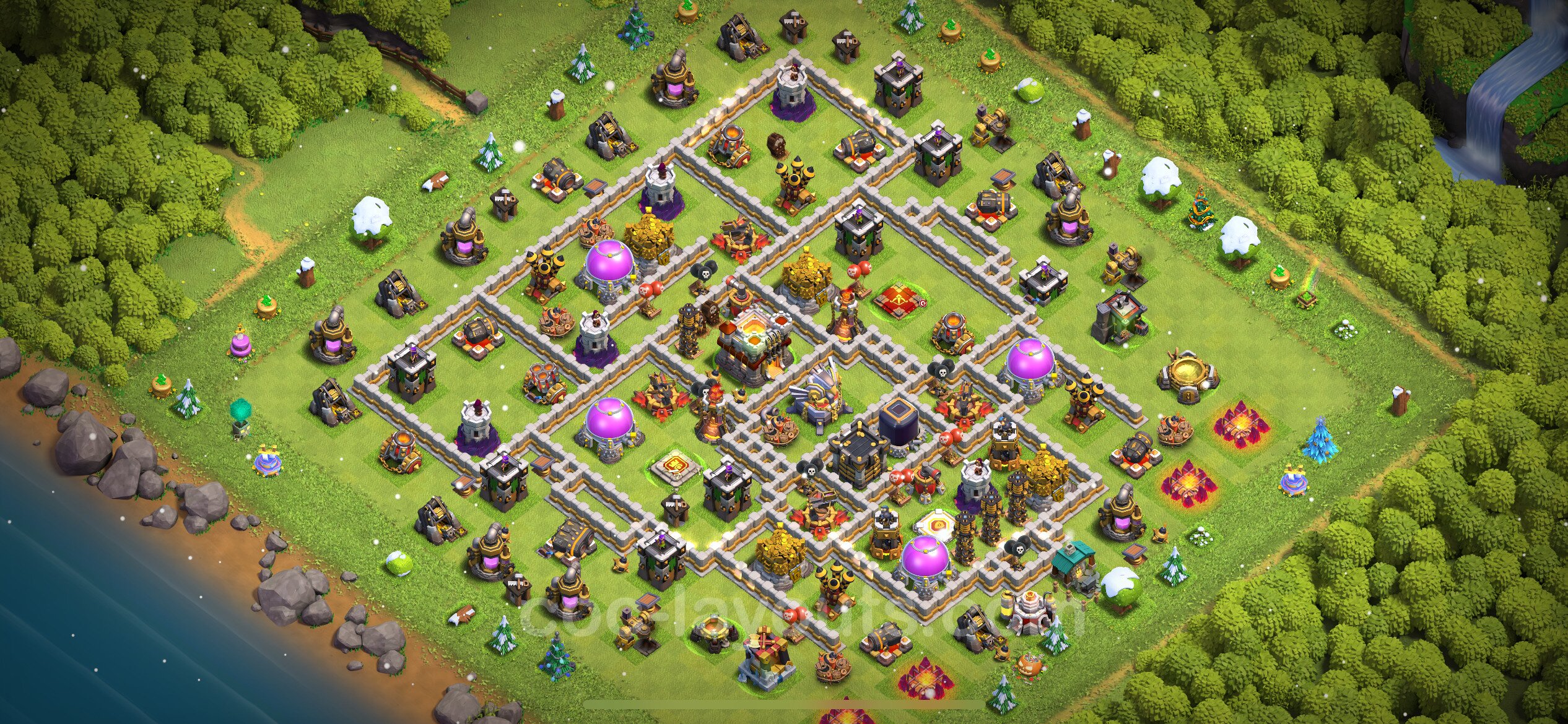 Best Anti 3 Stars Base TH11 With Link Hybrid 2024 Town Hall Level 11   Th11 Defence 100 