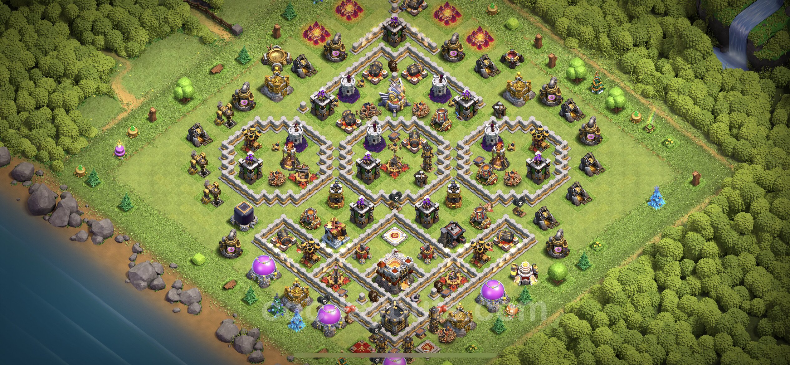 Base TH11 with Link Anti Dragon Town Hall Level 11 Base Copy. 