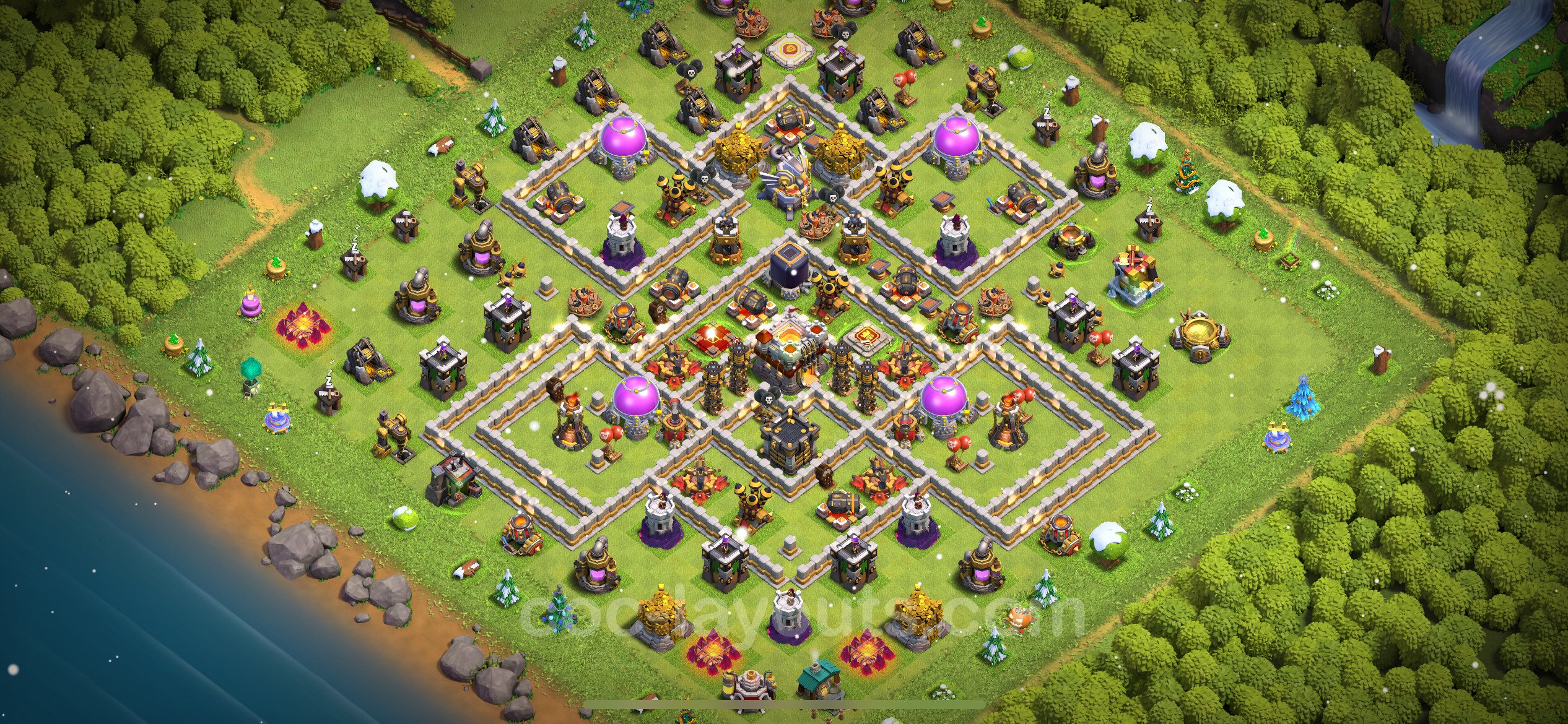 Best Base TH11 With Link Anti P E K K A Golem 2024 Town Hall Level   Th11 Defence 98 