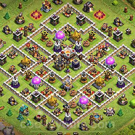 Ustawienie bazy do obrony TH11 z linkiem, Hybrydowy - Ratusz poziom 11 - COC 2025 - #117