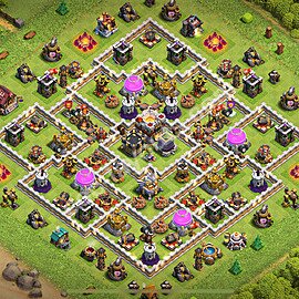 Diseño de aldea Anti 2 Estrellas Ayuntamiento 11 Copiar, Híbrido - COC TH11 Perfecta Distribucion 2026 + Enlace - #117