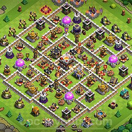 Ustawienie bazy do obrony TH11 z linkiem, Legenda Ligi - Ratusz poziom 11 - COC 2025 - #121