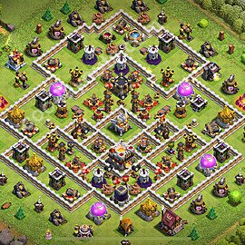 Top Anti 3 Etoiles Base HDV 11 + Lien (Link), Anti Air / Electro Dragon 2025 - Hôtel de Ville 11 Base Copier - #128