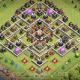 TH11 Trophy Base Plan with Link, Anti Everything, Hybrid, Copy Town Hall 11 Base Design 2023, #16