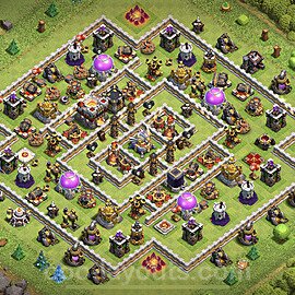 Anti Everything TH11 Base Plan with Link, Hybrid, Copy Town Hall 11 Design 2023, #34