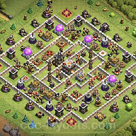 Top TH11 Unbeatable Anti Loot Base Plan with Link, Hybrid, Copy Town Hall 11 Base Design 2023, #37
