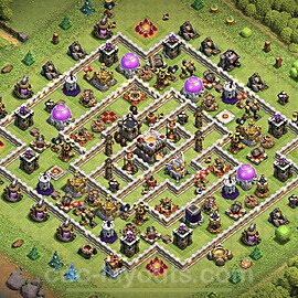 Municipio livello 11 Imbattibile Base + Link, Ibrido - Miglior Disposizione Villaggio per Difesa COC 2023 TH11 - #37