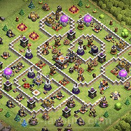 Gute Base für Verteidigung RH11 + Link, Anti Air / Electro Dragon, Hybrid 2023 -  COC Rathaus 11 Kopieren Base - #50