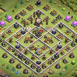 Gute Base für Verteidigung RH11 + Link, Anti Alles 2023 -  COC Rathaus 11 Kopieren Base - #51