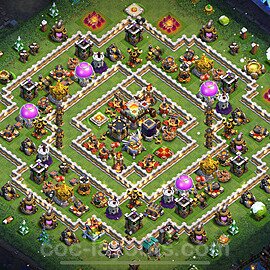 TH11 Anti 2 Stars Base Plan with Link, Legend League, Copy Town Hall 11 Base Design 2023, #60