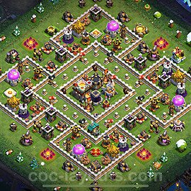 TH11 Anti 2 Stars Base Plan with Link, Legend League, Copy Town Hall 11 Base Design 2022, #63