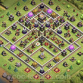 TH11 Trophy Base Plan with Link, Hybrid, Copy Town Hall 11 Base Design 2023, #92