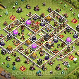 Anti Everything TH11 Base Plan with Link, Hybrid, Copy Town Hall 11 Design 2023, #97