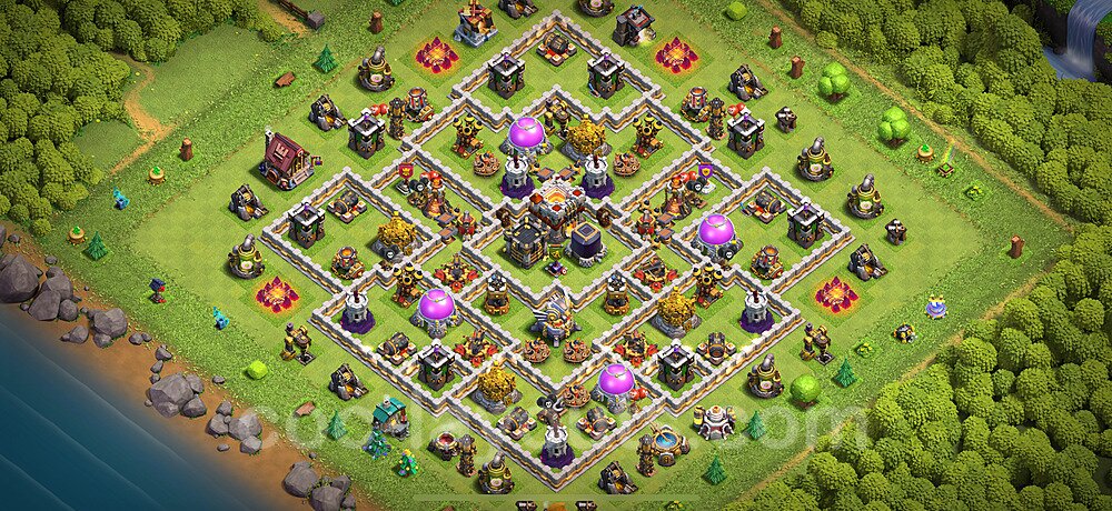 Die Anti 2 Sterne Base RH11 + Link, Hybrid 2025 - COC Rathaus 11 Kopieren Base - #117