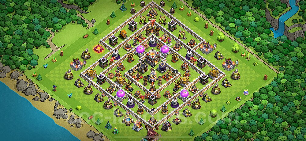 TH11 Anti 3 Stars Base Plan with Link, Hybrid, Copy Town Hall 11 Base Design 2025, #120