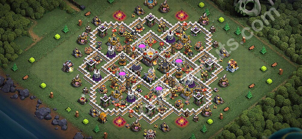 Die Anti 2 Sterne Base RH11 + Link 2026 - COC Rathaus 11 Kopieren Base - #134