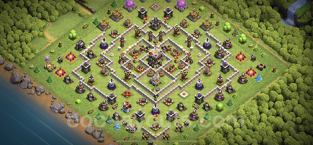 Melhor Layout de Defesa CV11 com link, Anti 3 Estrelas - COC Clash of ...