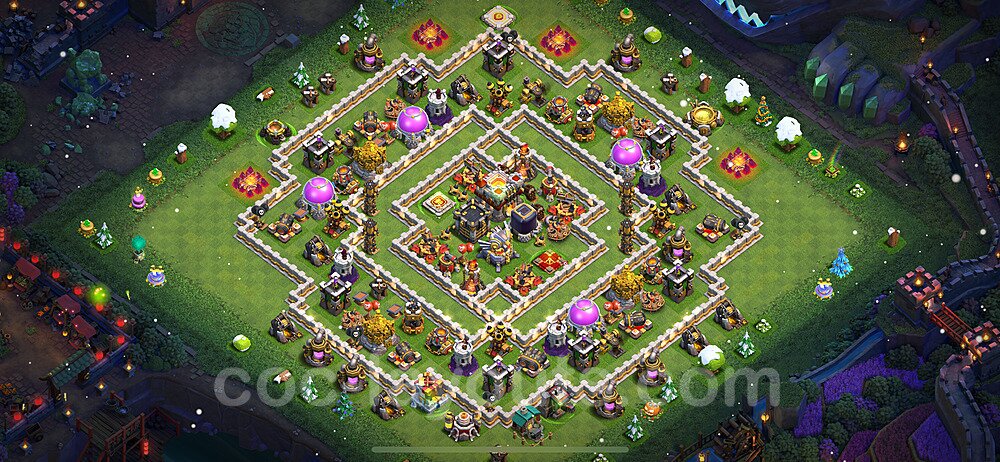 TH11 Anti 2 Stars Base Plan with Link, Legend League, Copy Town Hall 11 Base Design 2022, #60