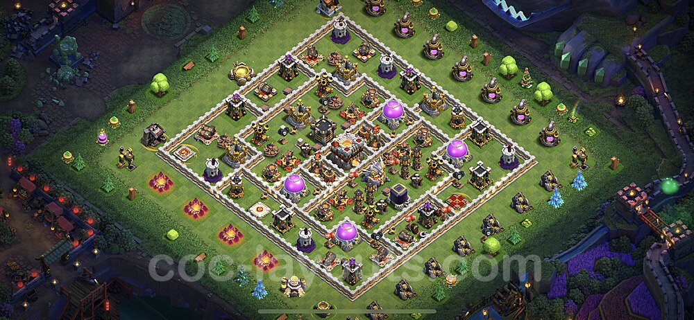 Anti Everything TH11 Base Plan with Link, Hybrid, Copy Town Hall 11 Design 2022, #66