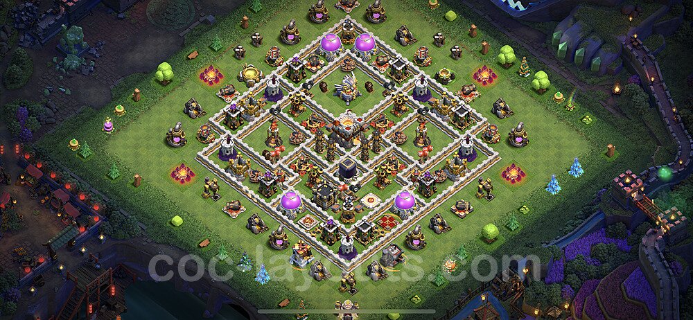 TH11 Anti 3 Stars Base Plan with Link, Hybrid, Copy Town Hall 11 Base Design 2023, #67