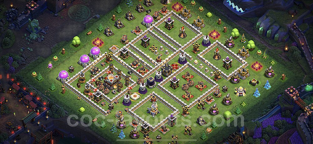 Anti Everything TH11 Base Plan with Link, Copy Town Hall 11 Design 2022, #73