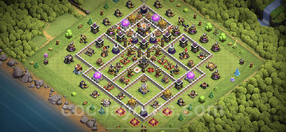 TH11 Trophy Base Plan with Link, Hybrid, Copy Town Hall 11 Base Design 2023, #92